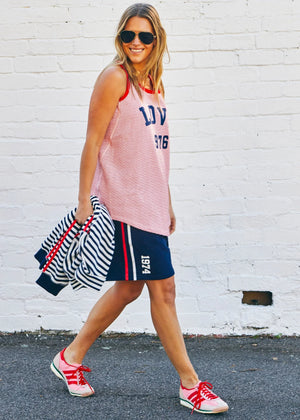 Retro Stripe Tank - Red White