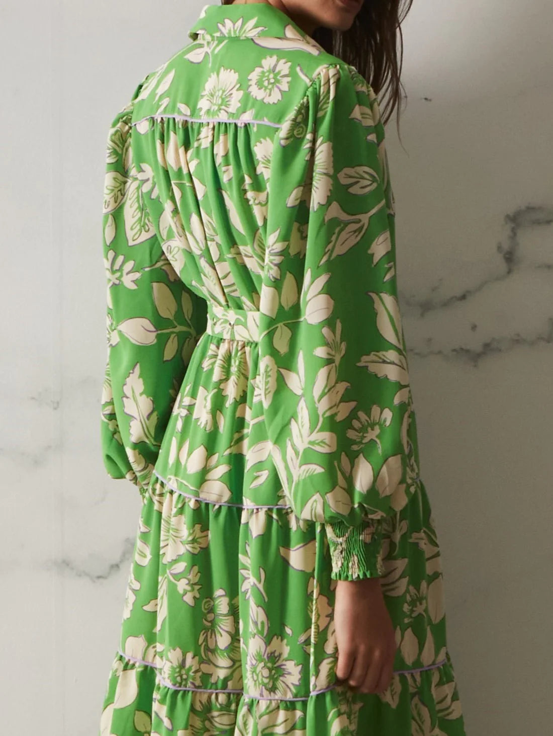Brooke Dress - Green Floral