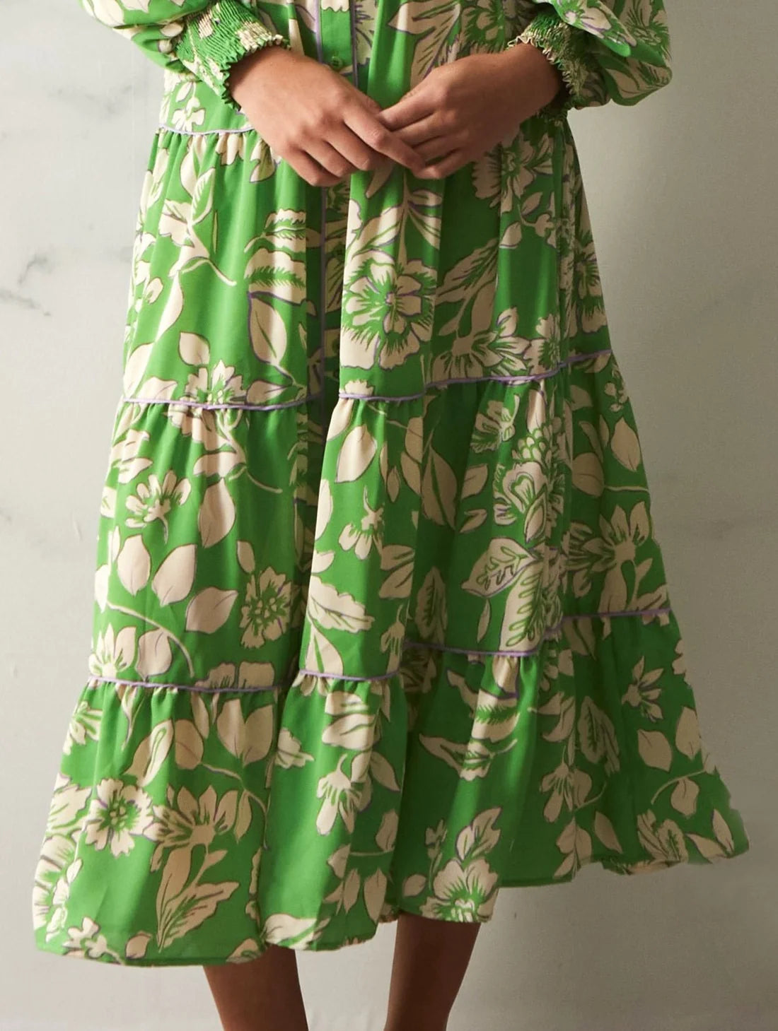 Brooke Dress - Green Floral