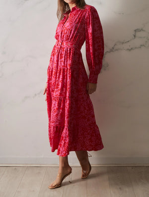 Brooke Dress - Hot Pink Floral