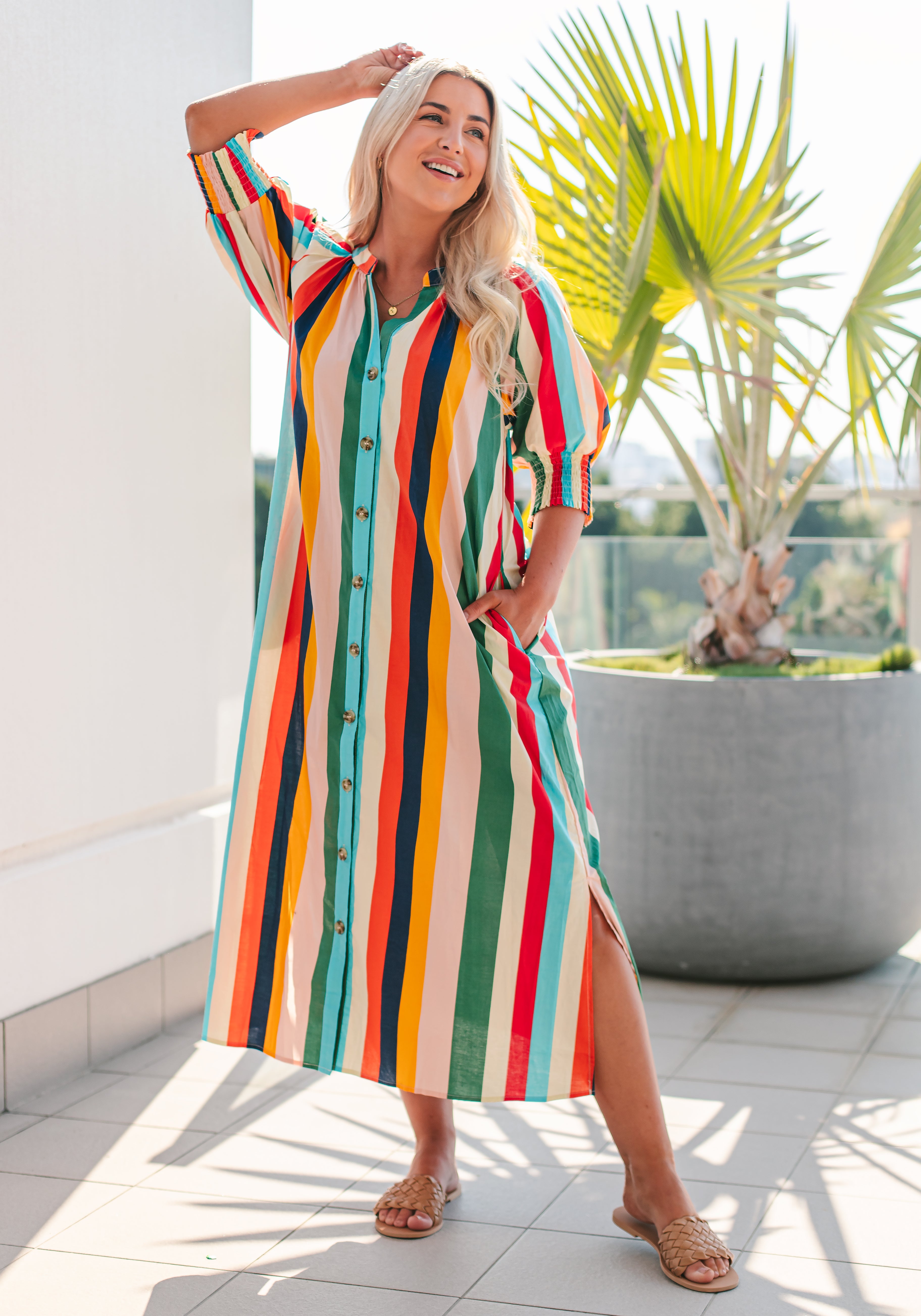 Rainbow stripe t shirt hot sale dress