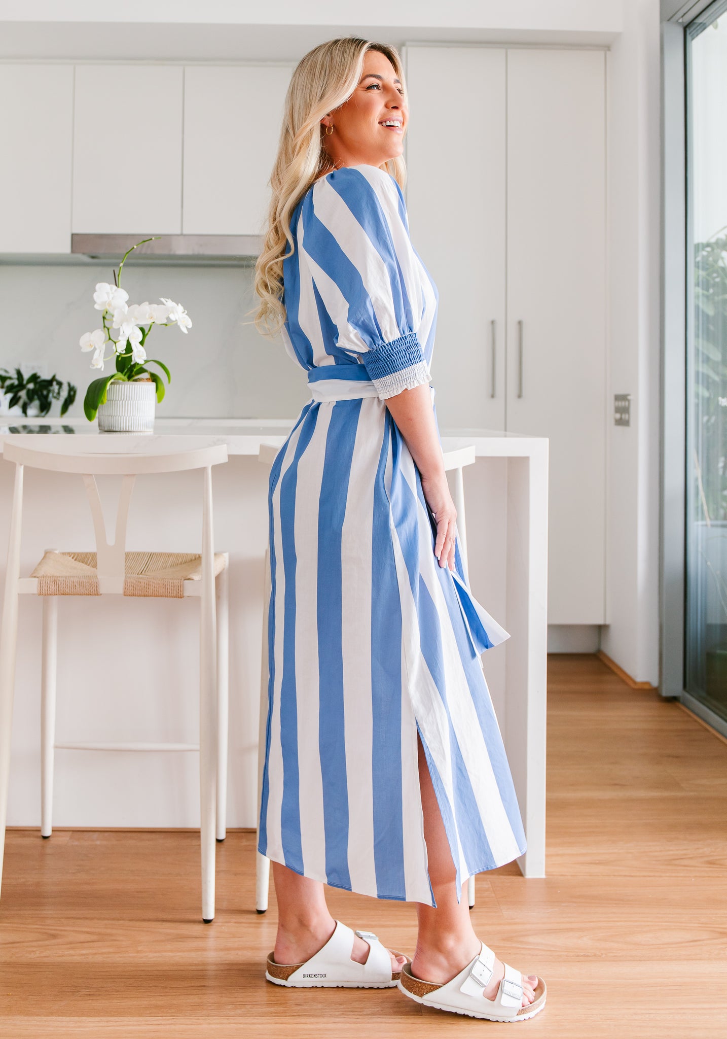 Amalfi Stripe Dress - Blue