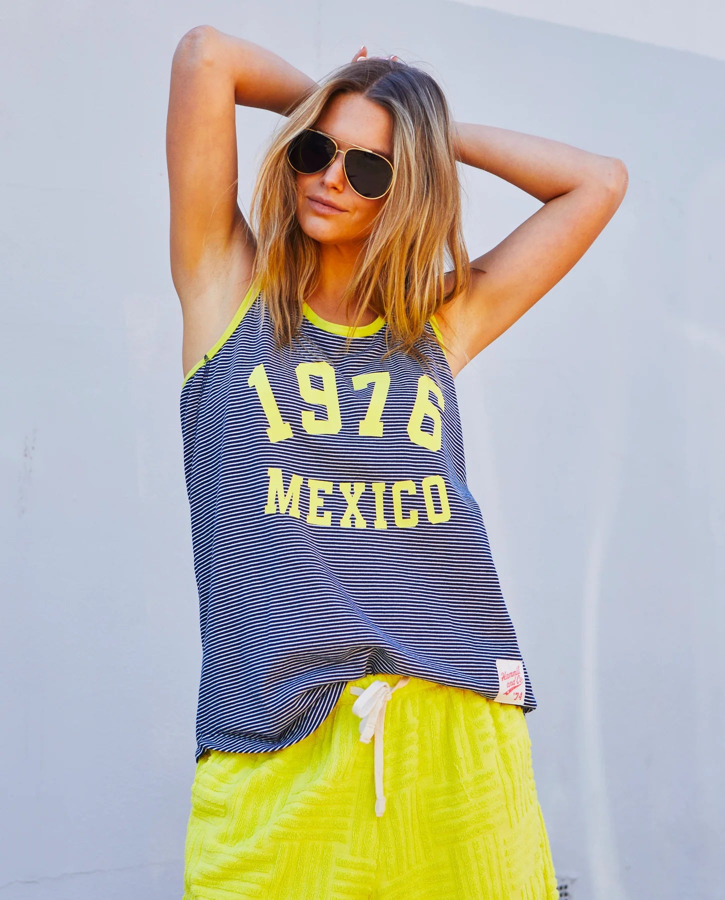 Salt & Sunshine Mexico Tank - Navy Yellow