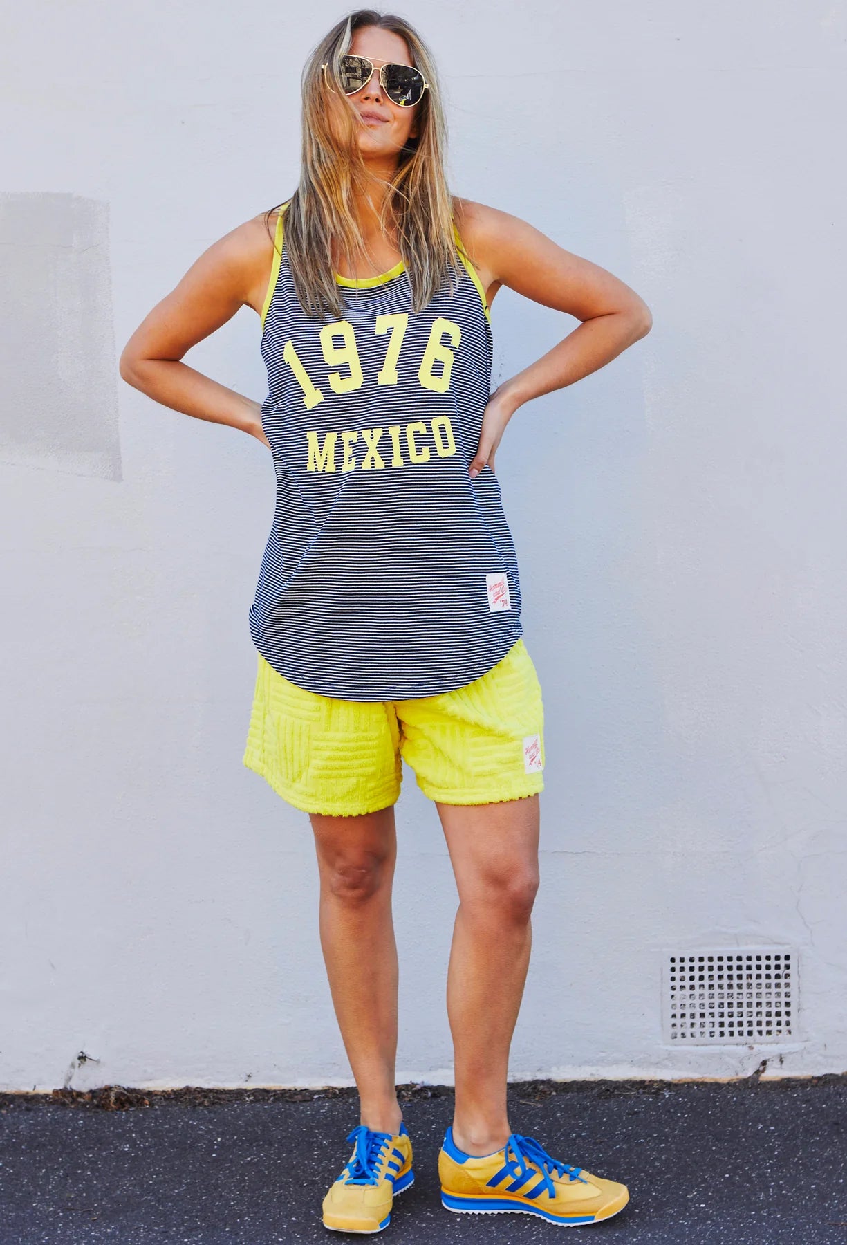 Salt & Sunshine Mexico Tank - Navy Yellow