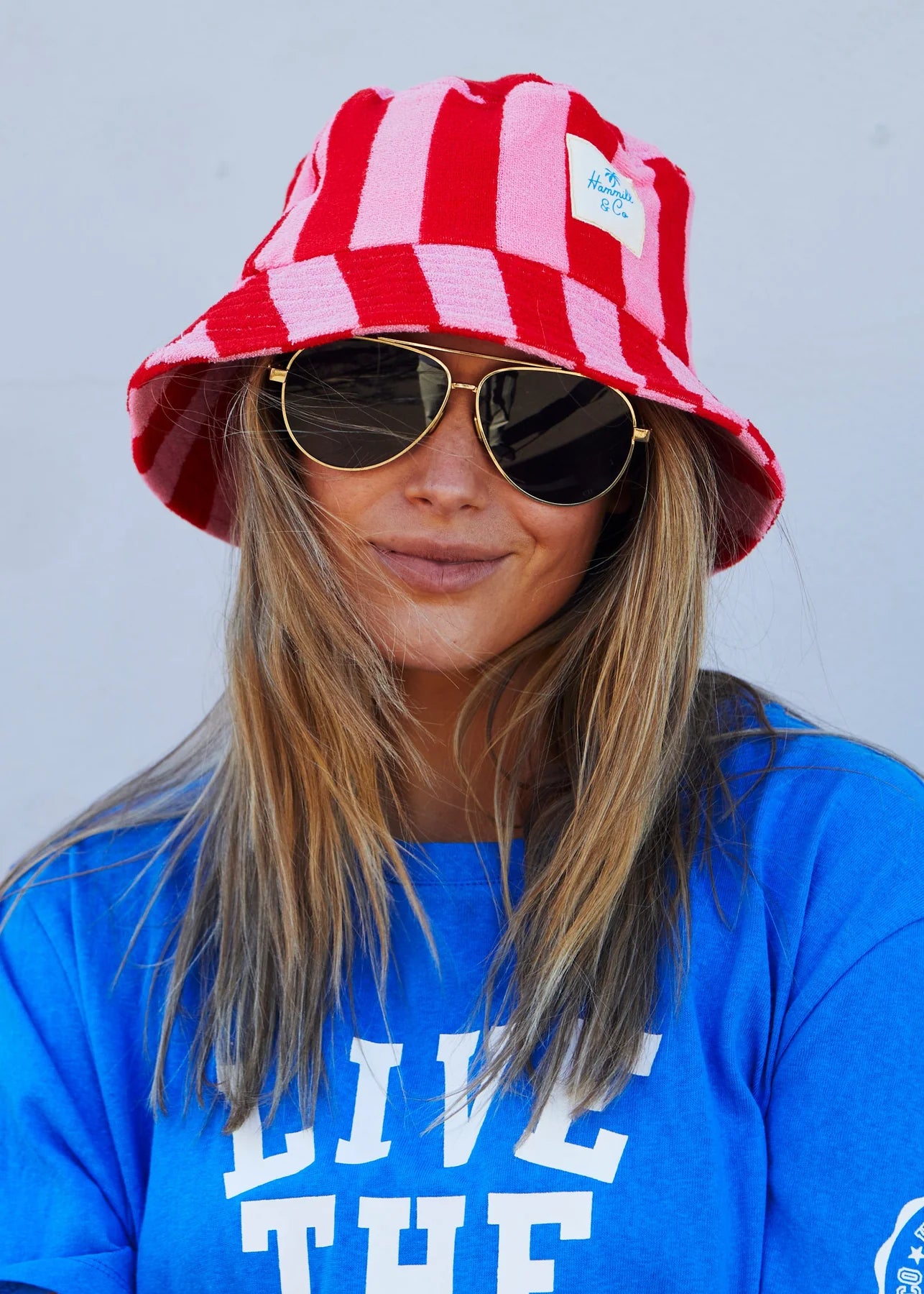 Stripe Bucket Hat - Pink Red