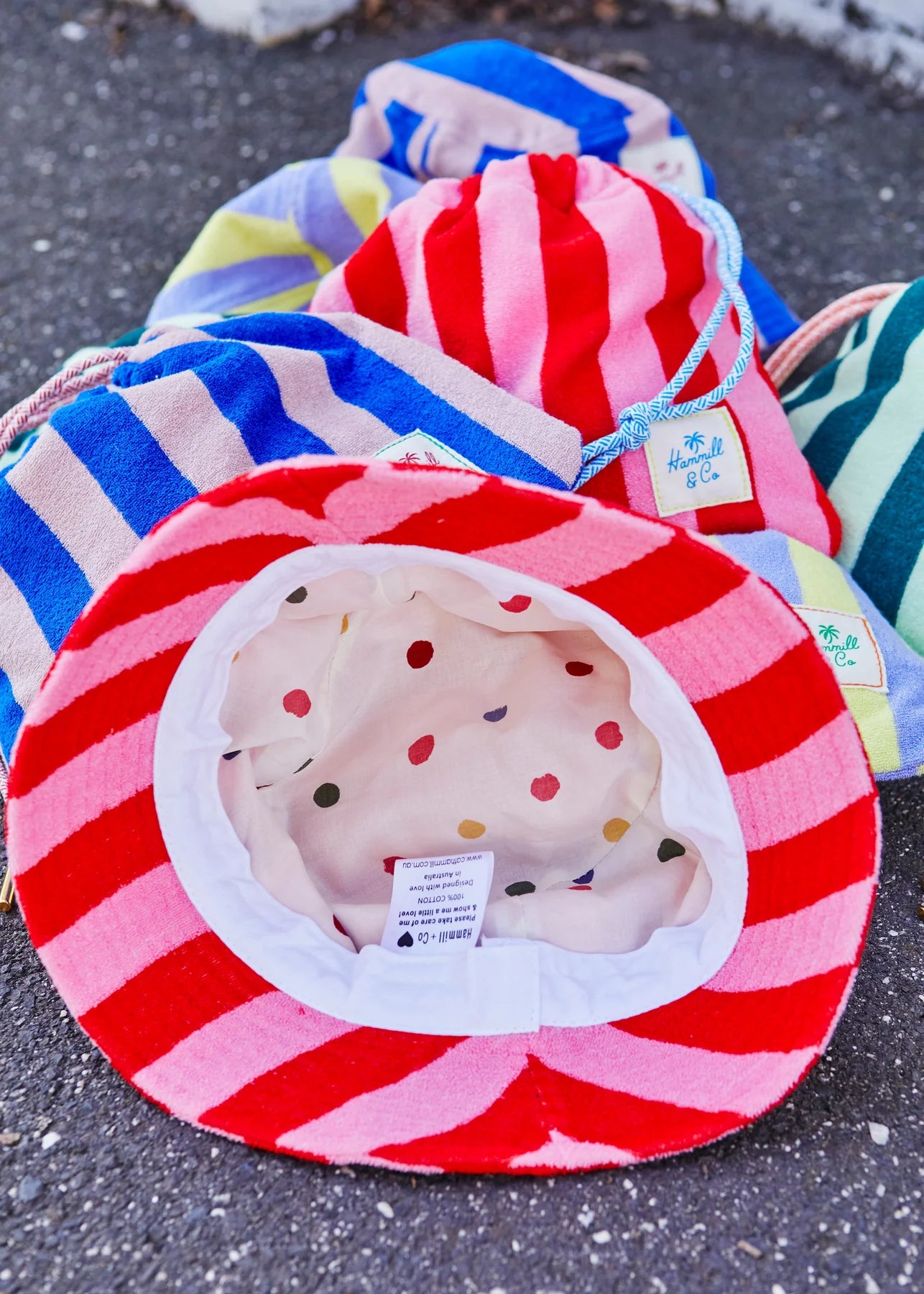 Stripe Bucket Hat - Mauve Lemon PREORDER