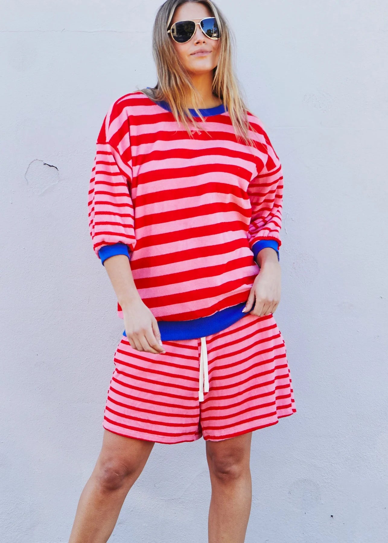 Summer Carnival Stripe Short - Pink Red