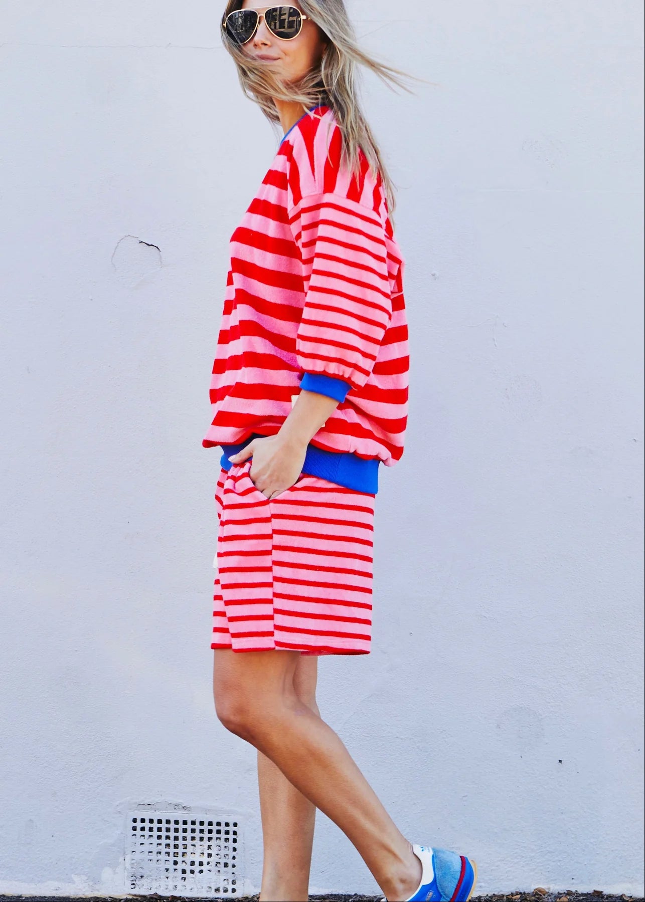 Summer Carnival Stripe Short - Pink Red