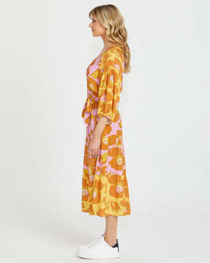 Harper Tiered Midi Dress - Multi Floral