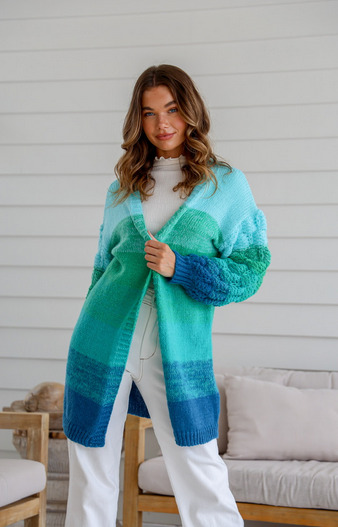 Bella Long Cardi - Marine