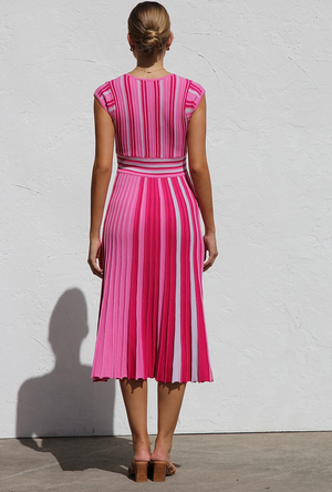 Polly Stripe Dress - Pink