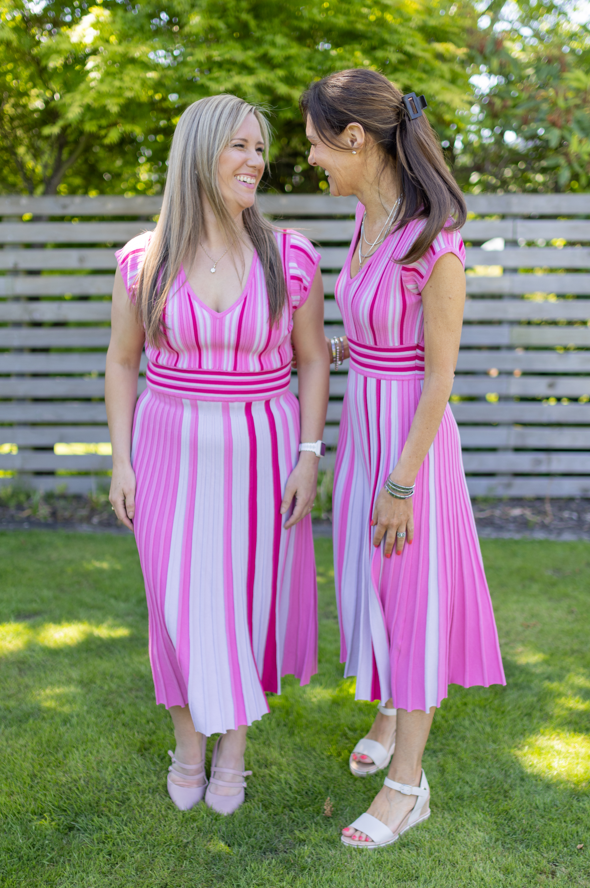 Polly Stripe Dress - Pink