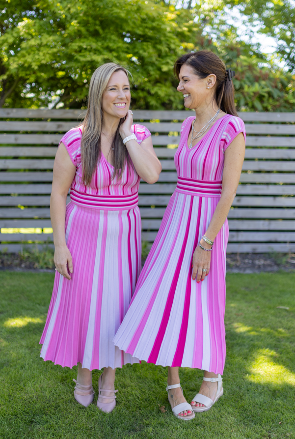 Polly Stripe Dress - Pink