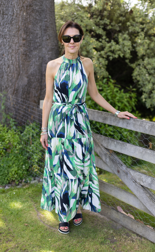 Nolita Halter Maxi Dress - Navy Green