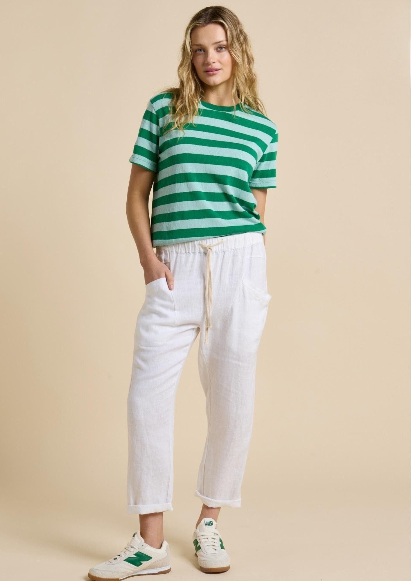 Tilly Stripe Tee - Blue Green