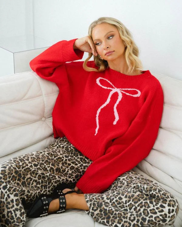 Bow Knit - Red