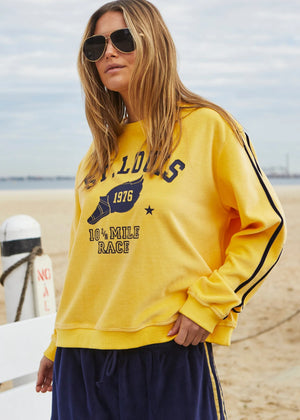 Urban Velour Sweat - Lemon Navy