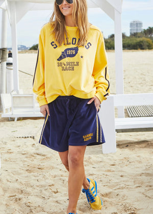 Urban Velour Sweat - Lemon Navy
