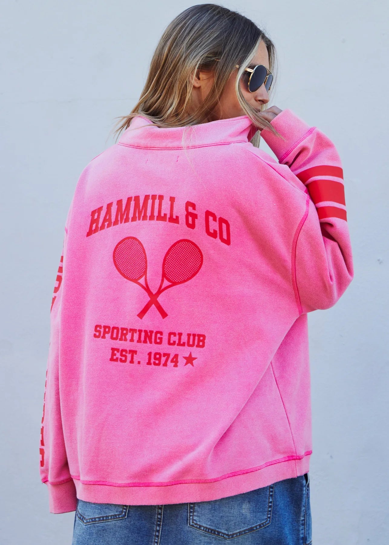 Vintage Wash Half Zip Sweat - Vintage Pink PREORDER