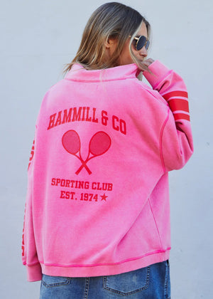 Vintage Wash Half Zip Sweat - Vintage Pink PREORDER