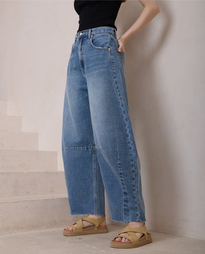 Barnie Barrel Leg Jean - Light Blue