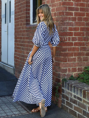 Bianca Dress - Navy Stripe PREORDER