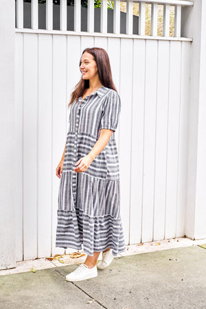 Sadia Maxi Dress - Black Stripe