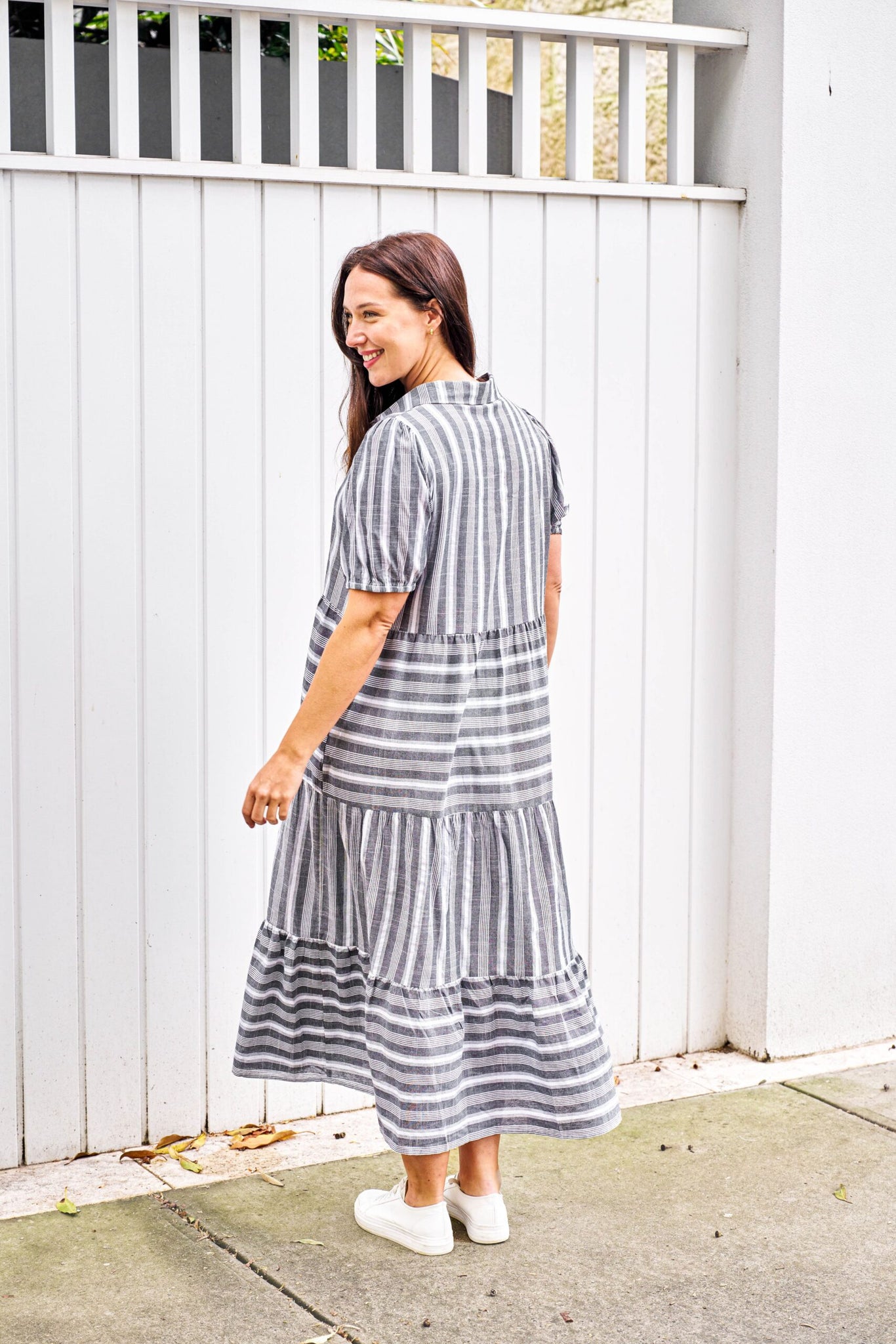 Sadia Maxi Dress - Black Stripe