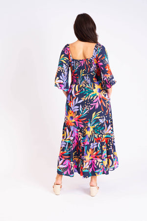 Jolene Dress - Navy Multi Exclusive Print