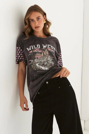 Wild West Tee - Charcoal PREORDER
