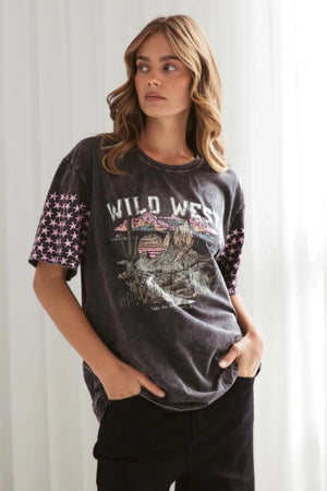 Wild West Tee - Charcoal PREORDER
