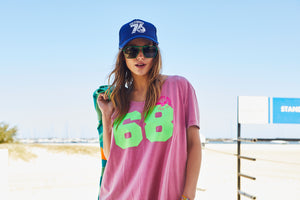 Vintage Faded Pink 68 V Neck Tee - Faded Pink