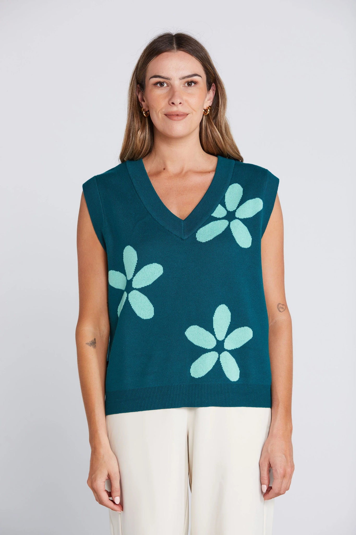 Petal Vest - Sage and Cyprus