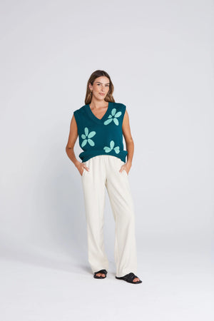 Petal Vest - Sage and Cyprus