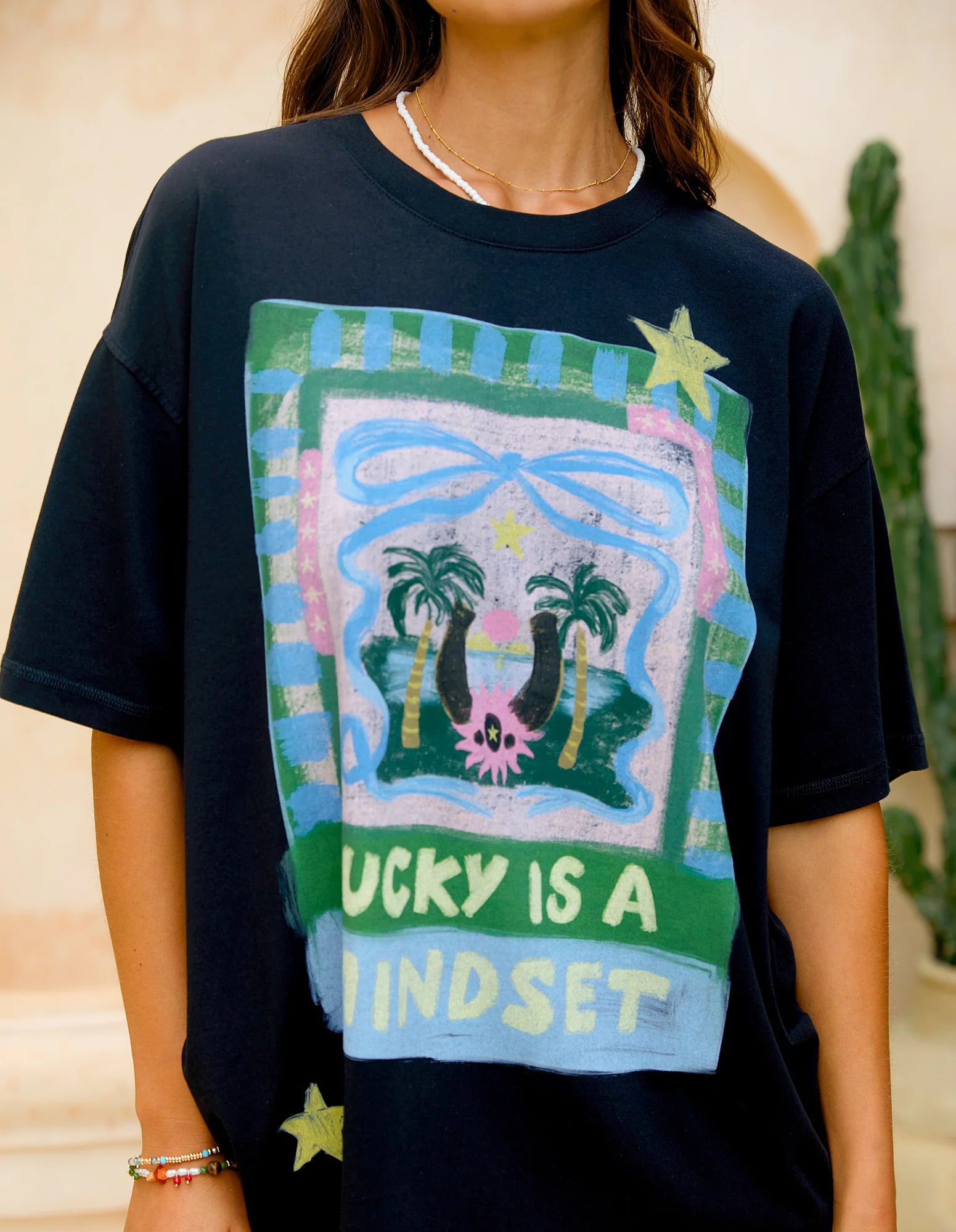 Lucky Star Tee - Washed Black