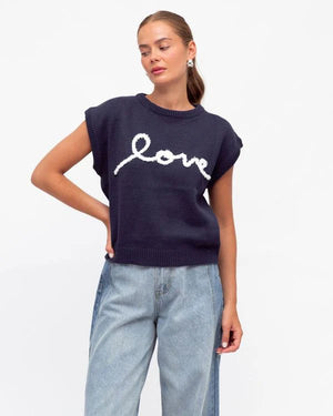 Love Knit Vest - Navy PREORDER