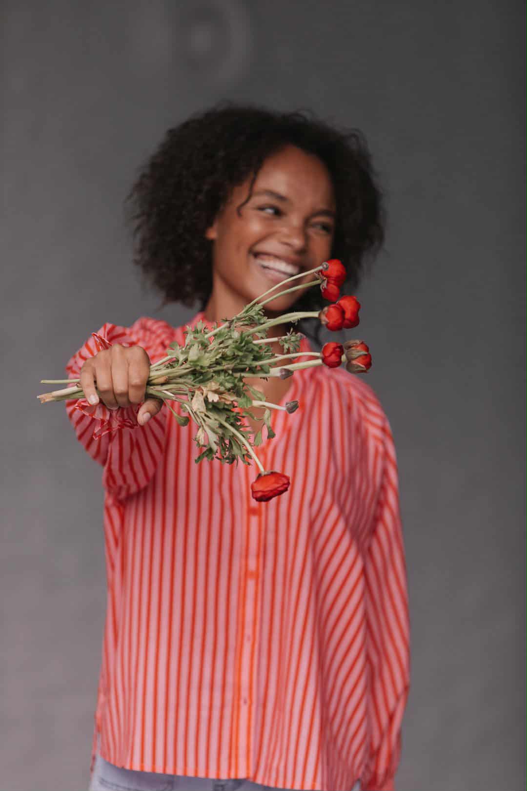 Racquet Club Striped Sorrento Blouse - Pink Red