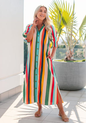 Rainbow store shirt dress