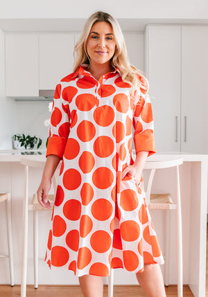 Spot Dress - Orange