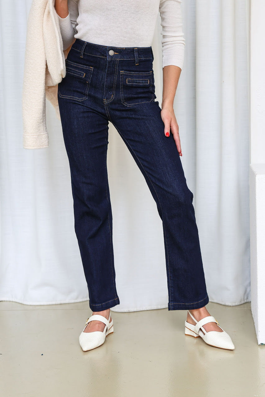 Jackson Straight Leg Jean -Dark Indigo Wash