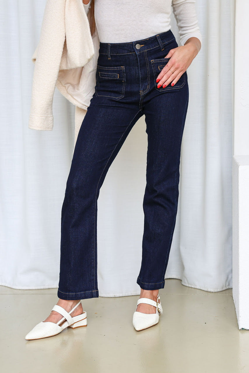 Jackson Straight Leg Jean -Dark Indigo Wash