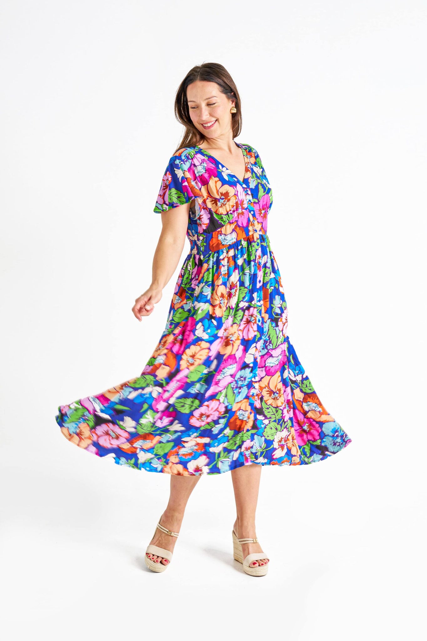 Larry Midi Dress - Multi Floral