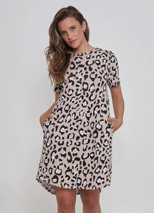 Leoni Remi Dress - Blush Leopard Harlos
