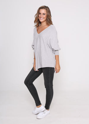 Leoni Zoe Knit Jumper - Grey Harlos