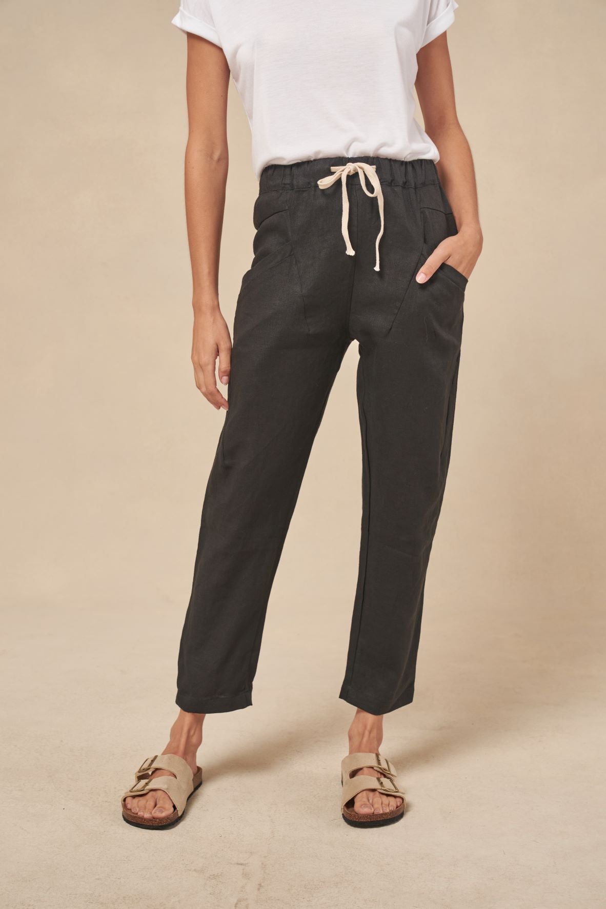 Little Lies the Label Luxe Pants - Black Harlos