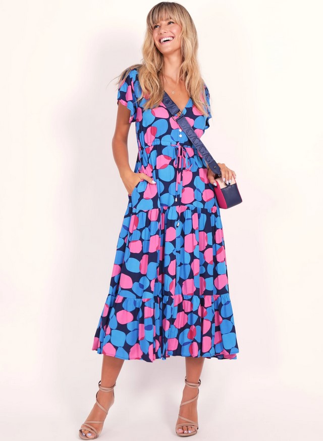 Sunny Maxi Dress - Pink Print