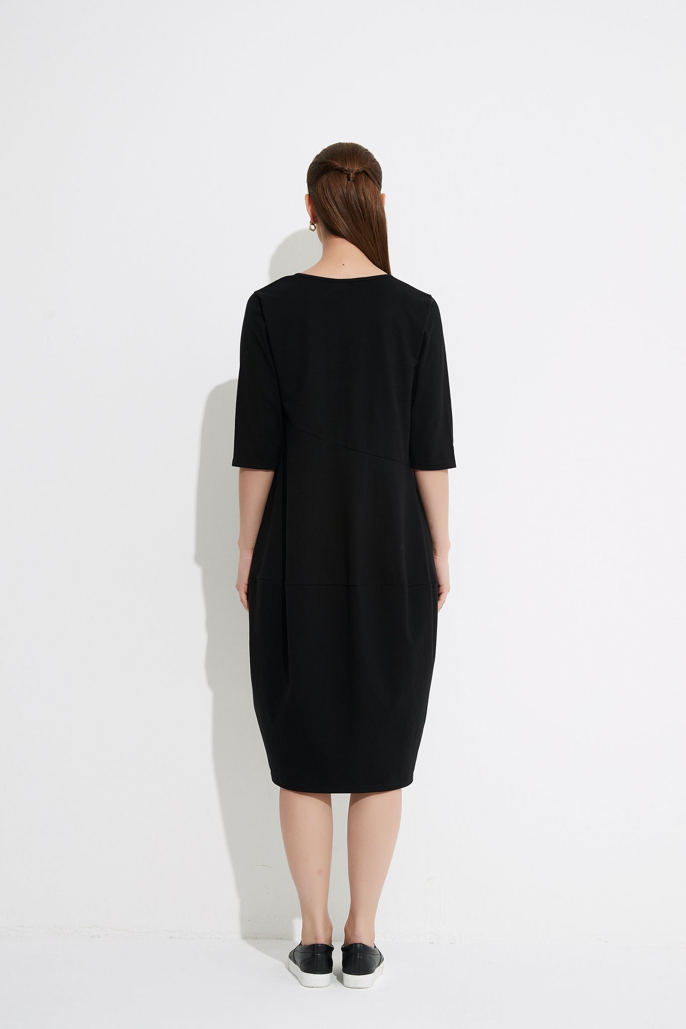 Tirelli Diagonal Seam Dress - Black Winter Weight Harlos