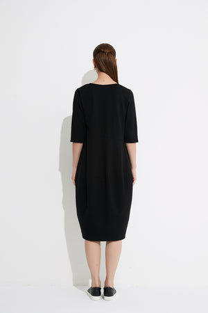 Tirelli Diagonal Seam Dress - Black Winter Weight Harlos