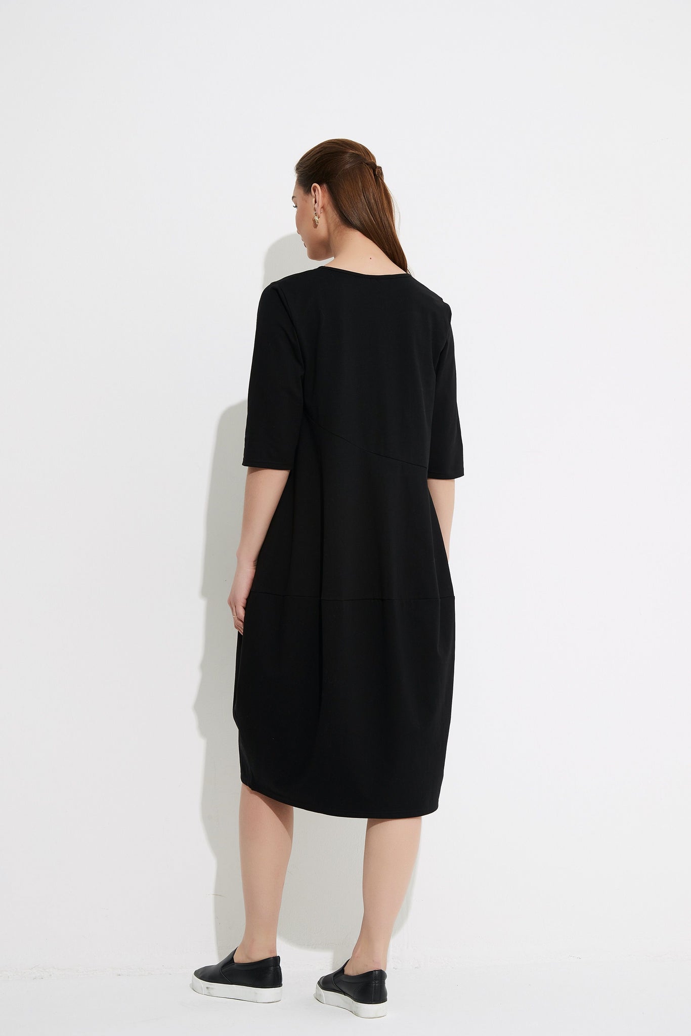 Tirelli Diagonal Seam Dress - Black Winter Weight Harlos